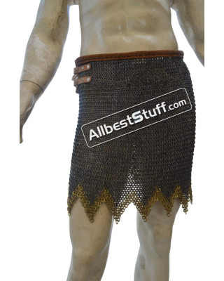 6 mm Wedge Riveted with Alternating Solid Ring Maille Skirt